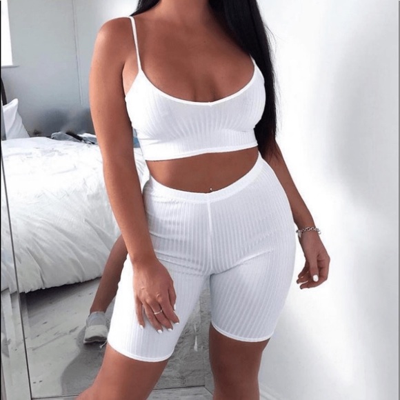 Pants - NEW * White Biker Set
